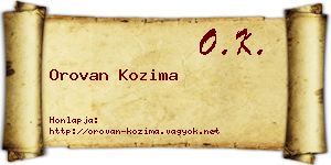 Orovan Kozima névjegykártya